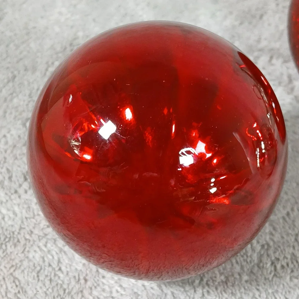 Mercury Glass Christmas Ornaments Kugel Style Crackle Red Silver Vintage 1950s
